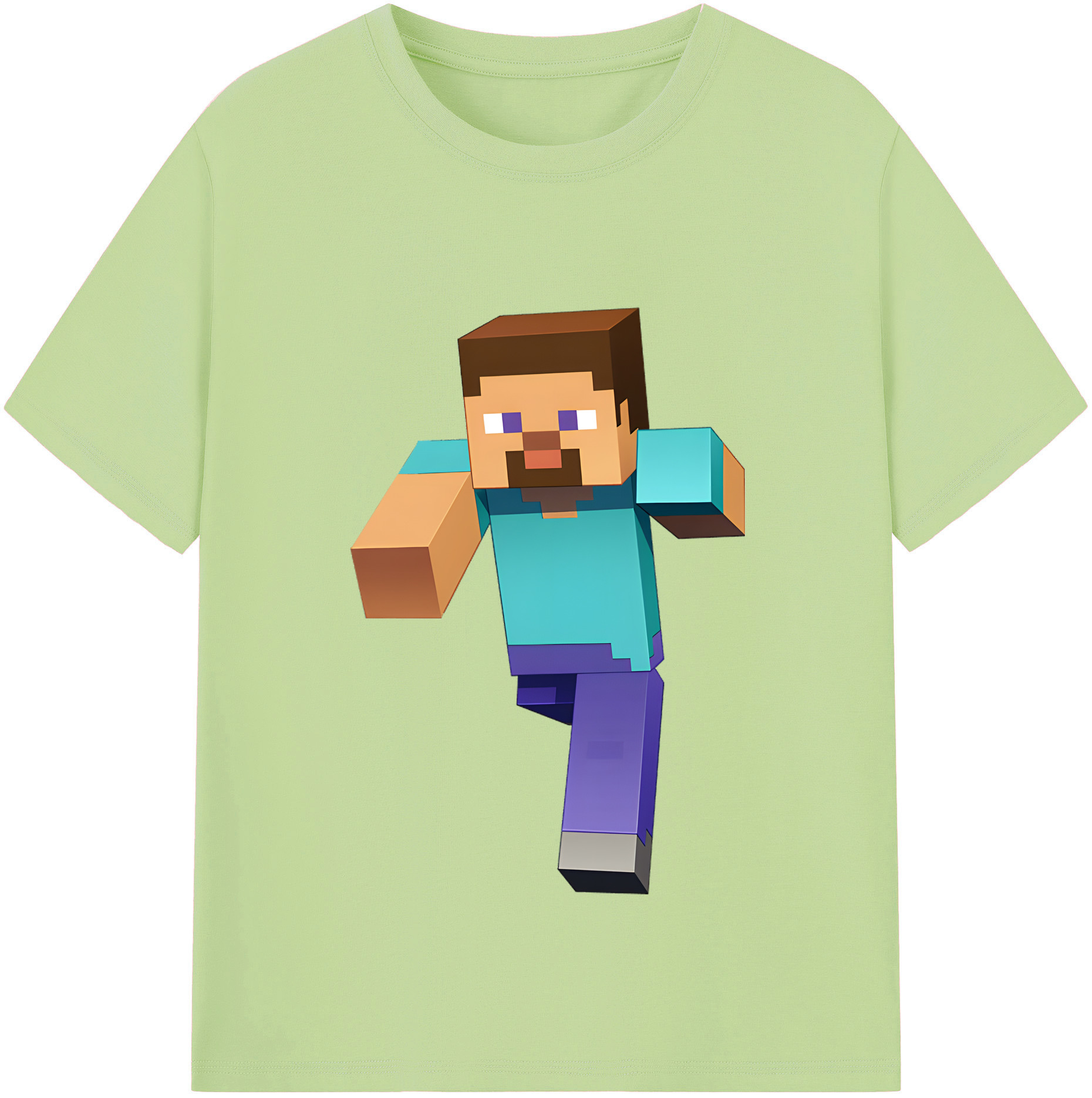 （画像用） マインクラフト ブロックの世界 Minecraft MC Block world 綿100％半袖Tシャツ（フロントプリント）